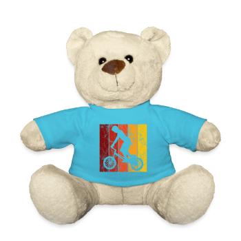 BMX Bike Bike Retro Gift Bicycle Motocross - Teddy Bear - atoll blue - Front