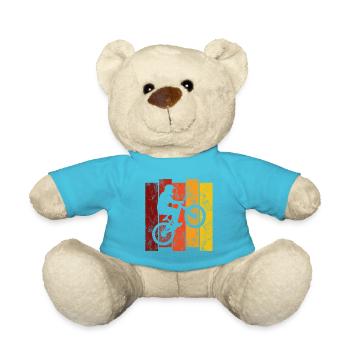 BMX Bike Bike Retro Gift Bicycle Motocross - Teddy Bear - atoll blue - Front