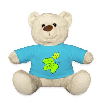 Ahornblatt / Ahorn Blätter Zeichnung. Gelb, grün. - Teddy - Atollblau - Vorne
