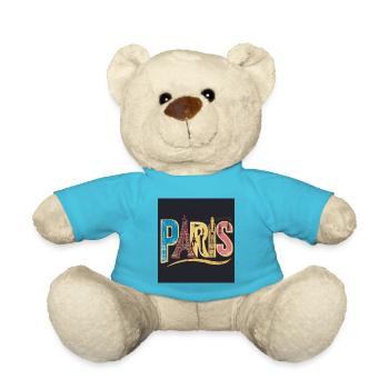 PARIS Pariser Sehenswürdigkeiten Eiffelturm, Sacré-Cœur - Teddy - Atollblau - Vorne