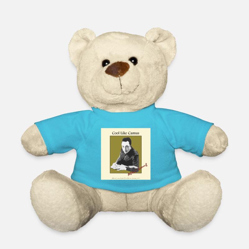 Be cool like Albert Camus! - Teddy Bear - atoll blue