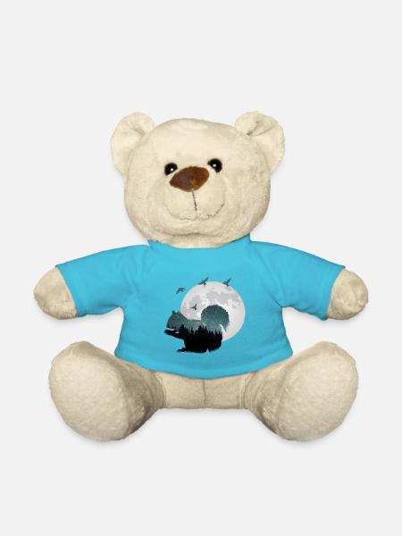 Squirrel with stars - Teddy Bear - atoll blue