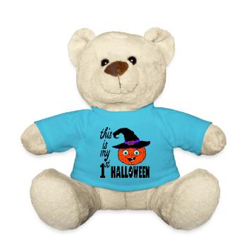 Babys erster Halloween-Kürbis - Teddy - Atollblau - Vorne