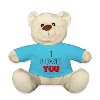 I Love You - I Love You Valentine's Day Gift - Teddy Bear - atoll blue - Front