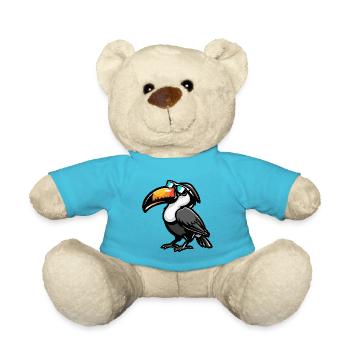 Toucan Bird Cool Comic - Teddy Bear - atoll blue - Front