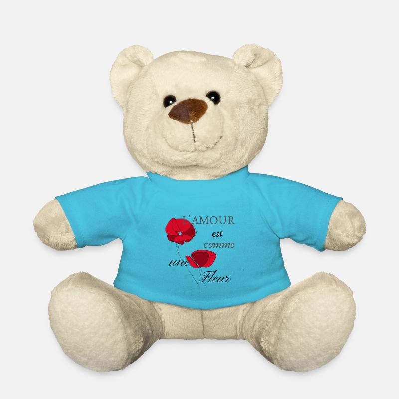 L'amour est comme une fleur - Nounours - bleu outremer