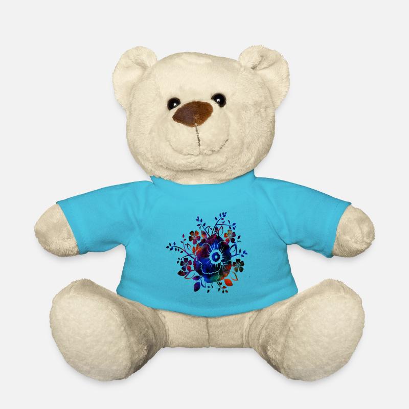 Frühlings Blumen Wiese - Teddy - Atollblau