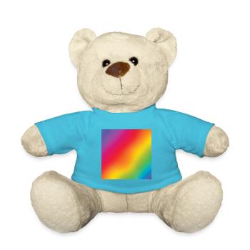 Süße Regenbogen-Druck - Regenbogen-Liebhaber-Geschenk - Teddy - Atollblau - Vorne