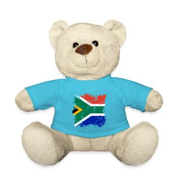 South Africa Flag Africa South African Flag - Teddy Bear - atoll blue - Front