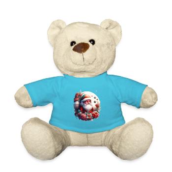 le père noel en fleurs 2 - Nounours - bleu outremer - Devant