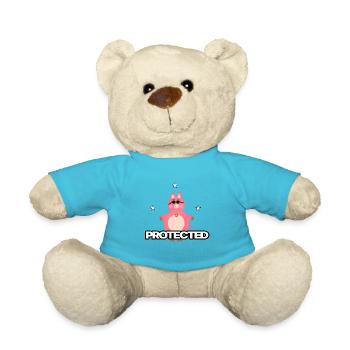 Pink funny pig - Teddy Bear - atoll blue - Front
