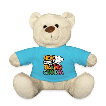 Hier kommt der backende Opa lustiger Bäckerspruch - Teddy - Atollblau - Vorne