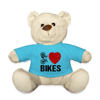 I love Bikes Fahrradfahrer - Teddy - Atollblau - Vorne