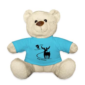 Rentier wartet auf den Weihnachtsmann - Teddy - Atollblau - Vorne