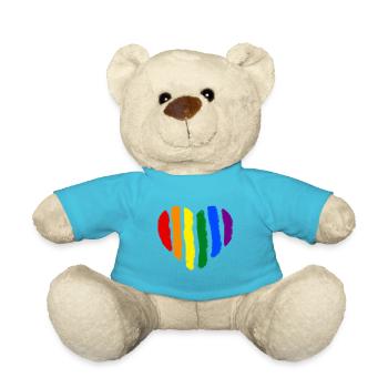 Rainbow Heart - Teddy Bear - atoll blue - Front