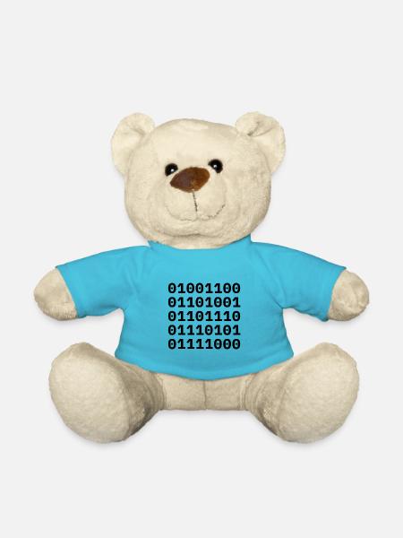 "LINUX" en code binaire. - Nounours - bleu outremer