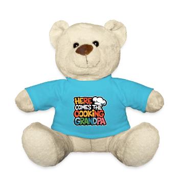 Here comes the cooking grandpa - Teddy Bear - atoll blue - Front