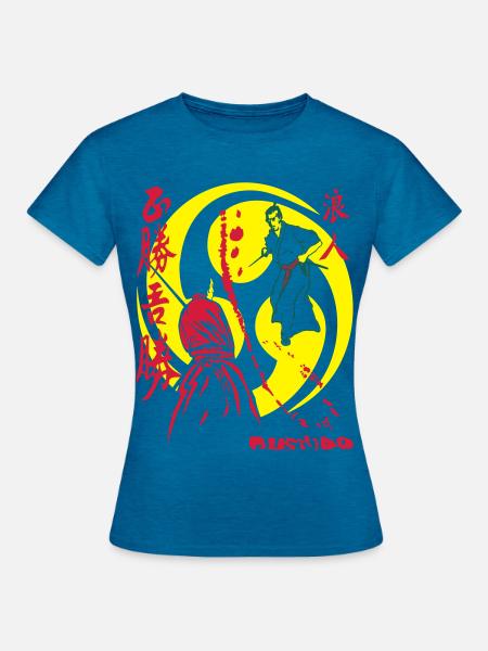 Samurai_Outlaw_5 - Frauen T-Shirt - Antikblaues Saphir meliert