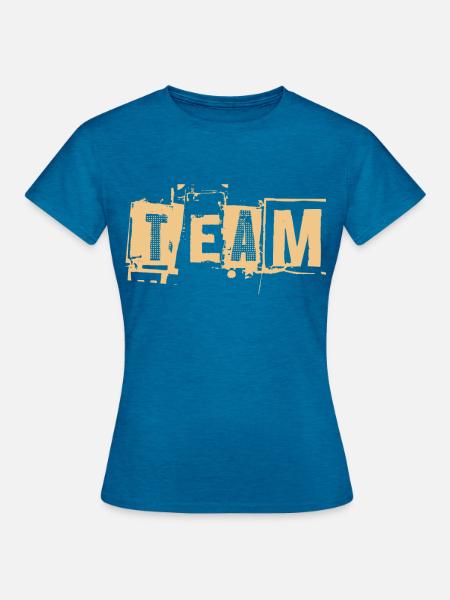 Team - Frauen T-Shirt - Antikblaues Saphir meliert