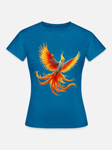 Nymphensittich (15) - Frauen T-Shirt - Antikblaues Saphir meliert