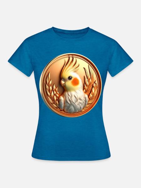 Medaille (05) - Frauen T-Shirt - Antikblaues Saphir meliert