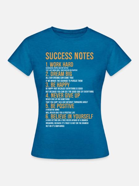 success notes - Frauen T-Shirt - Antikblaues Saphir meliert