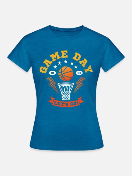 Game Day Basketball - Frauen T-Shirt - Antikblaues Saphir meliert