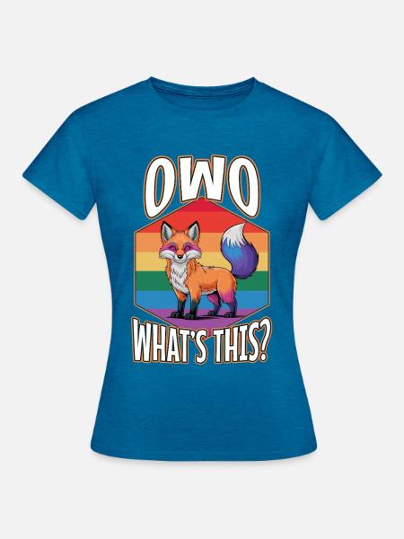 OwO What's This? - Frauen T-Shirt - Antikblaues Saphir meliert