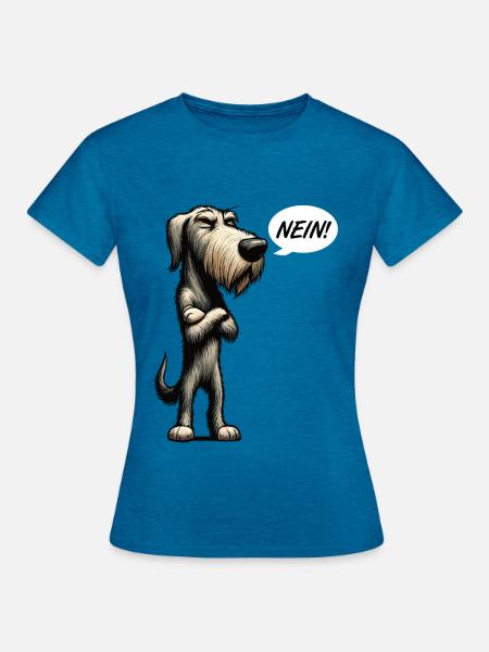 Nein Irischer Wolfshund Wolfshundbesitzer - Frauen T-Shirt - Antikblaues Saphir meliert