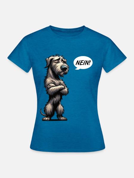 Nein Irischer Wolfshund Wolfshundbesitzer - Frauen T-Shirt - Antikblaues Saphir meliert