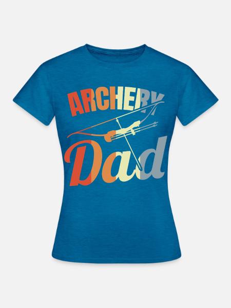 Bogenschütze Vater - Frauen T-Shirt - Antikblaues Saphir meliert