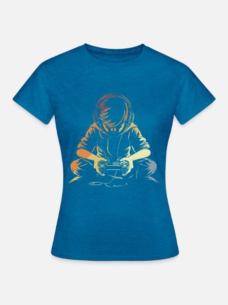 Gamer - Frauen T-Shirt - Antikblaues Saphir meliert