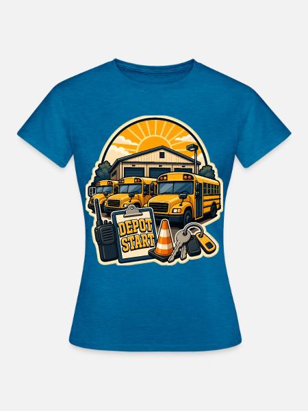 DEPOT START - Frauen T-Shirt - Antikblaues Saphir meliert