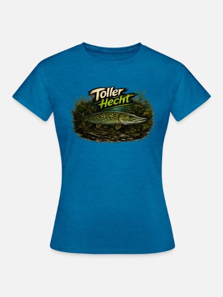 Toller Hecht – Deutscher Hecht | Angler - Frauen T-Shirt - Antikblaues Saphir meliert