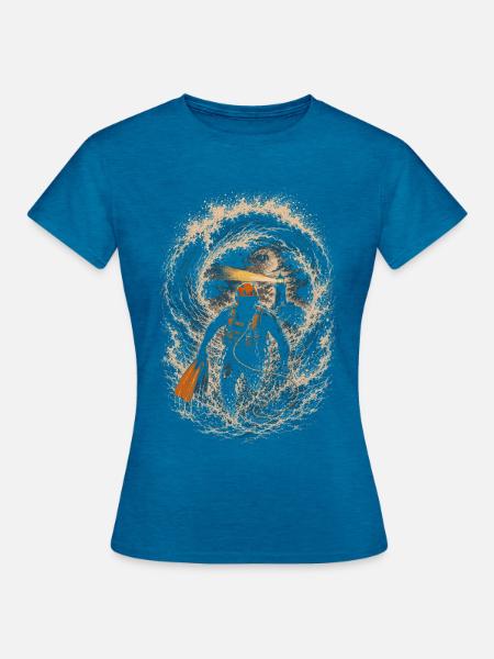 Küstenwache Rettungsschwimmer - Frauen T-Shirt - Antikblaues Saphir meliert