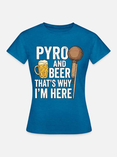 Pyro Strobe Rocket Beer - Frauen T-Shirt - Antikblaues Saphir meliert