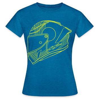 Helm - Frauen T-Shirt - Antikblaues Saphir meliert - Vorne - AI Model Female 172 dark (172cm)