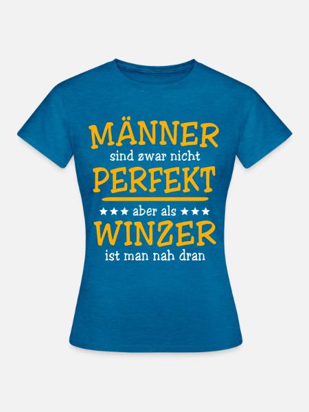 Winzer Sprüche - Frauen T-Shirt - Antikblaues Saphir meliert