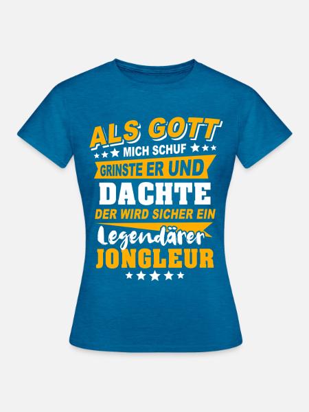 Jongleur Jonglieren - Frauen T-Shirt - Antikblaues Saphir meliert