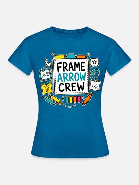 FRAME ARROW CREW - Frauen T-Shirt - Antikblaues Saphir meliert