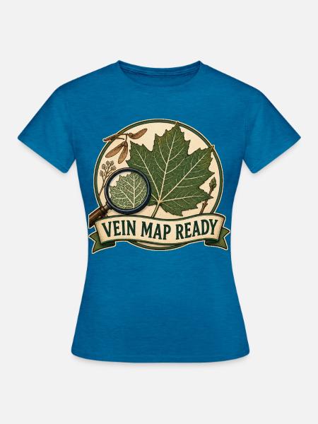 VEIN MAP READY - Frauen T-Shirt - Antikblaues Saphir meliert