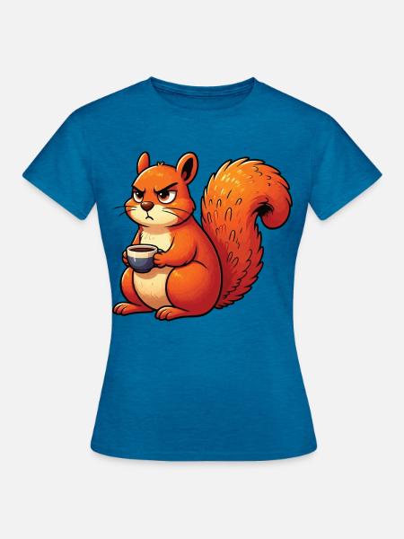 Eichhörnchen Eichhorn Eichhörnchenliebhaber Nager - Frauen T-Shirt - Antikblaues Saphir meliert