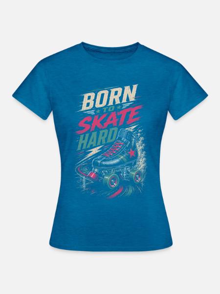 Roller Derby - Frauen T-Shirt - Antikblaues Saphir meliert