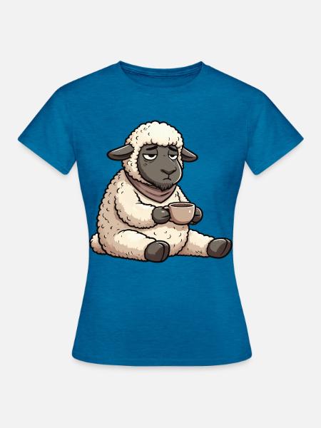 Schaf Schafe Schäfer Schafhalter Schafbock - Frauen T-Shirt - Antikblaues Saphir meliert