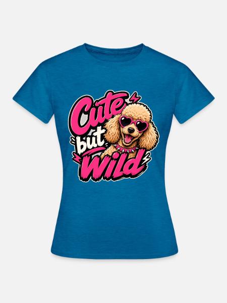Pudel - Frauen T-Shirt - Antikblaues Saphir meliert