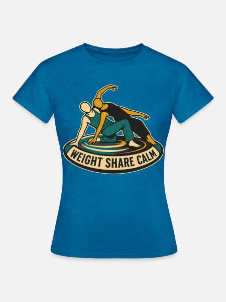 WEIGHT SHARE CALM - Frauen T-Shirt - Antikblaues Saphir meliert