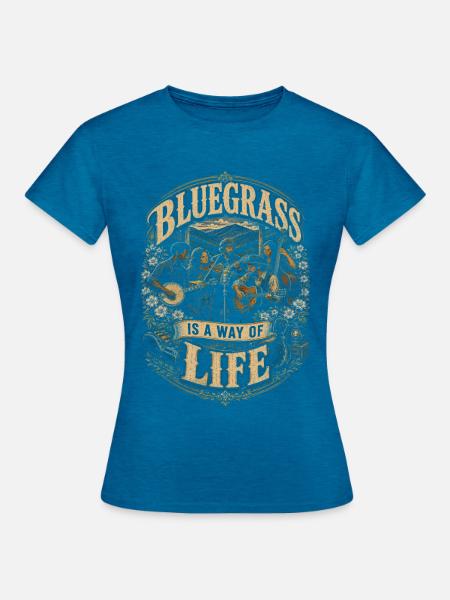 Bluegrass Musik - Frauen T-Shirt - Antikblaues Saphir meliert