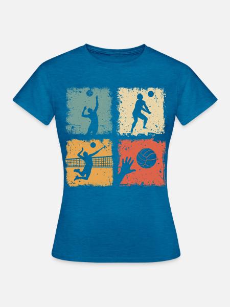 Volleyball Volleyballer Sport Männer Und Jungen - Frauen T-Shirt - Antikblaues Saphir meliert