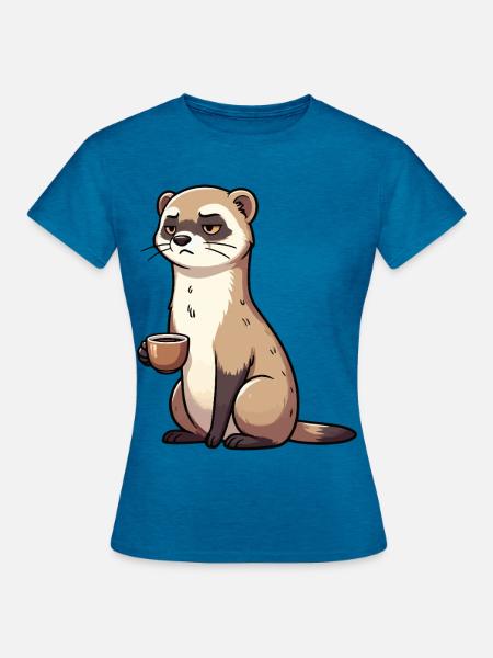 Frettchen Frettchenhalter Frettchenbesitzer - Frauen T-Shirt - Antikblaues Saphir meliert