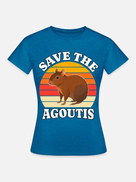 Aguti Save Agouti - Frauen T-Shirt - Antikblaues Saphir meliert